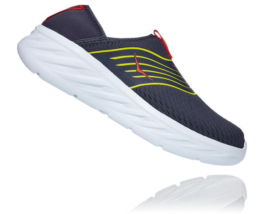 Hoka One One Mens Sandals - ORA Recovery - Navy/White - ODHR68097